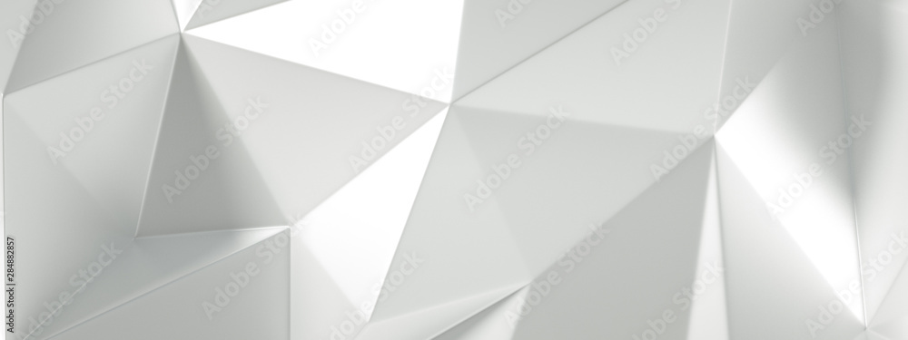 White background with crystals, triangles. 3d illustration, 3d rendering. White background with crystals, triangles. 3d illustration, 3d rendering.