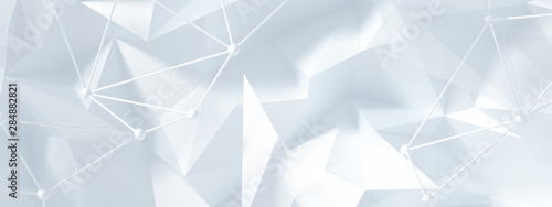 White background with crystals, triangles. 3d illustration, 3d rendering.