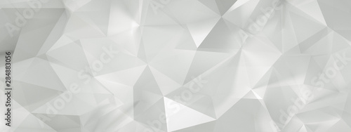 White background with crystals, triangles. 3d illustration, 3d rendering.