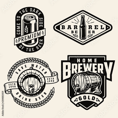 Vintage monochrome brewing labels