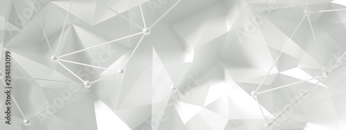 White background with crystals, triangles. 3d illustration, 3d rendering. © Pierell