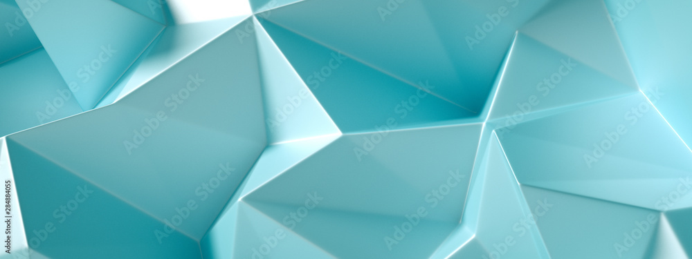 Blue, turquoise background with crystals, triangles. 3d illustration, 3d rendering. Blue, turquoise background with crystals, triangles. 3d illustration, 3d rendering.