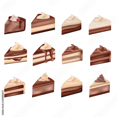 Chocolate and vanilla cheesecake set
