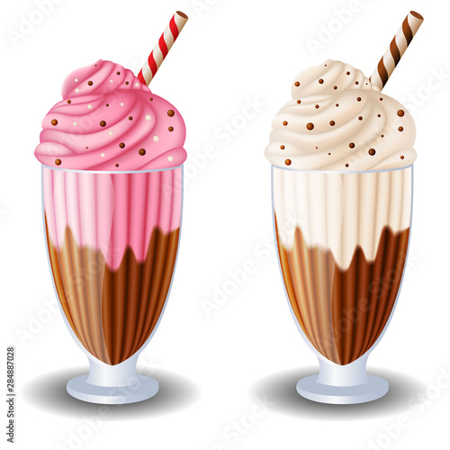 Milk shake on white background