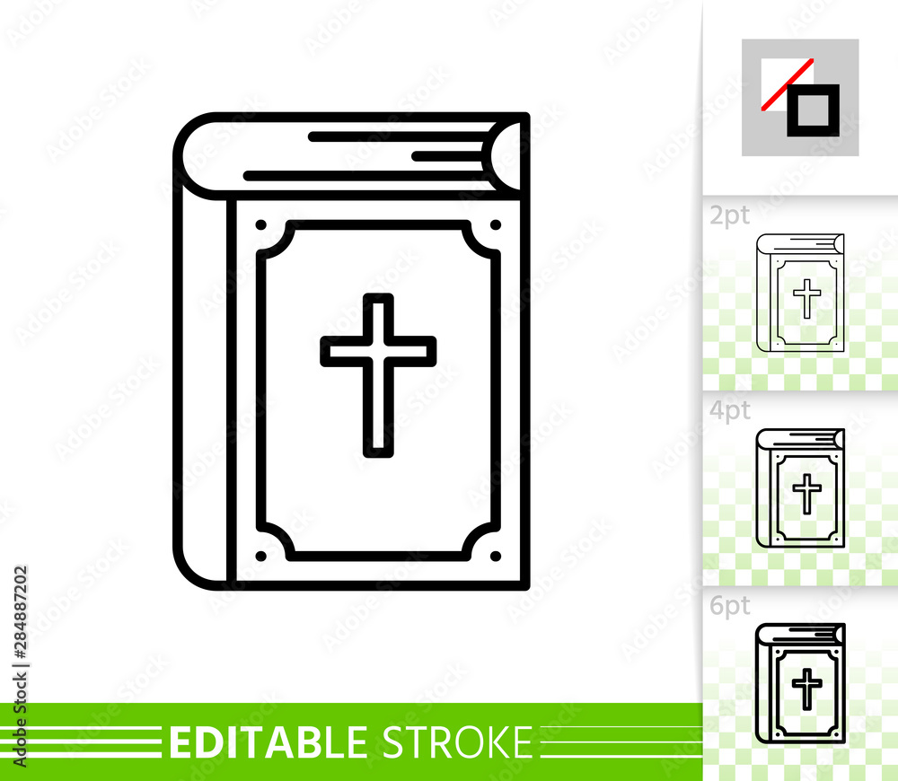 Holy bible book simple thin line vector icon