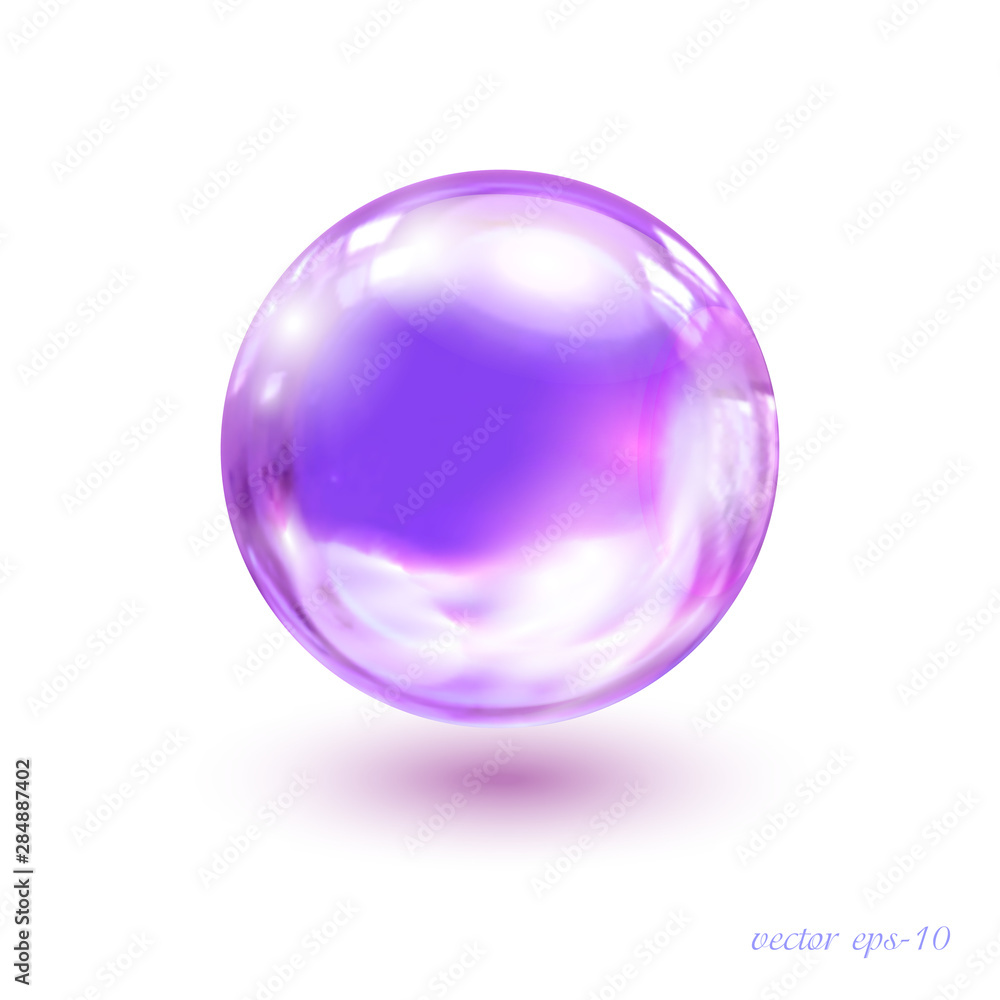 Glass ball vector .Violet - purple Crystal Magic Ball .Realistic balloon for labels, advertising. Glass ball vector .Violet - purple Crystal Magic Ball .Realistic balloon for labels, advertising.