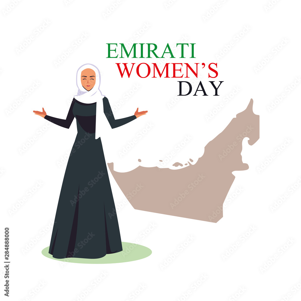 emirati women day poster with woman and map emirati women day poster with woman and map