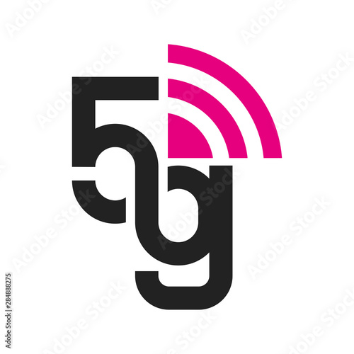 Vector technology icon network sign 5G. Illustration 5g internet symbol in flat line minimalism style. EPS 10