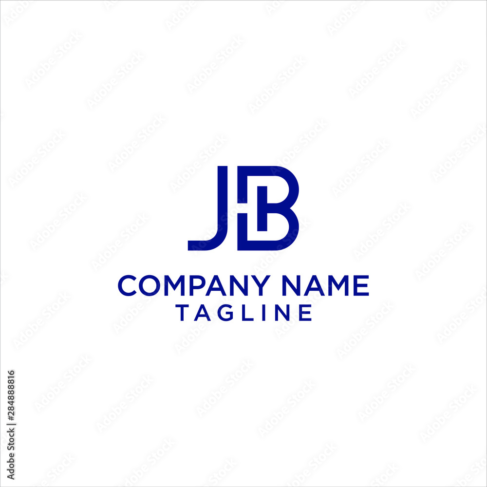 letter J H  B  abstract Logo design line minimalist graphic template