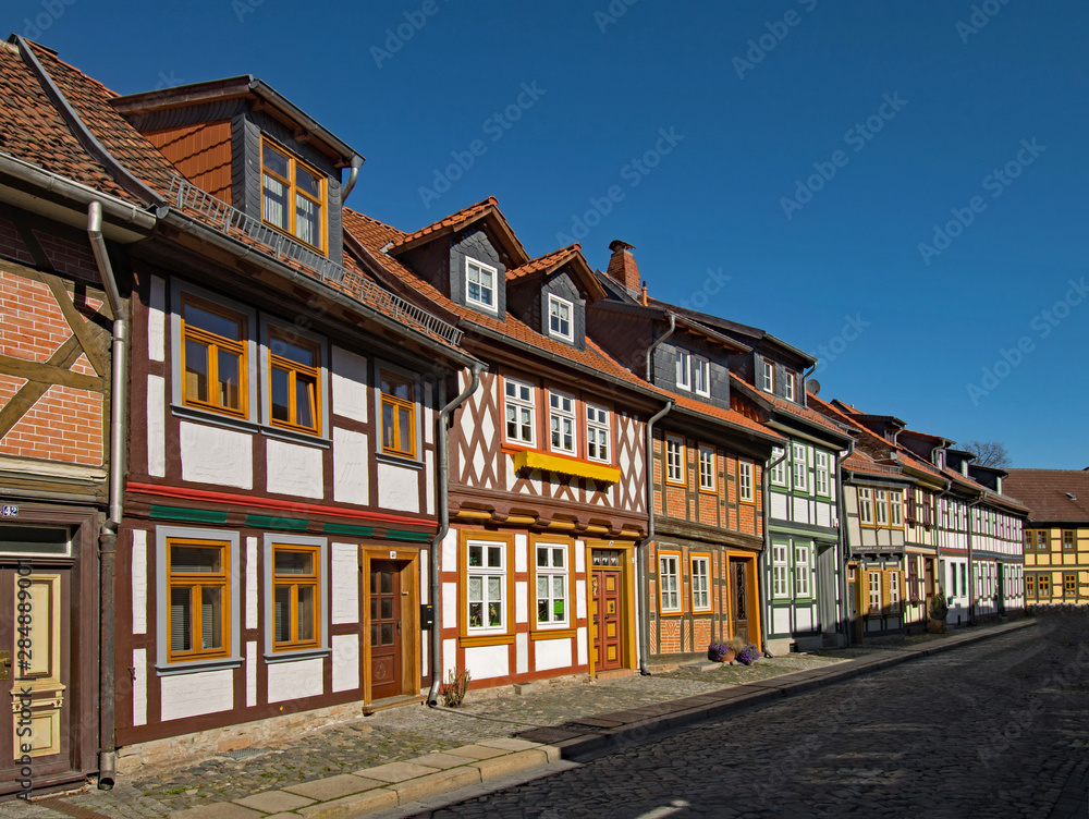 Fachwerkhäuser in der Altstadt von Wernigerode im Harz in Sachsen-Anhalt, Deutschland 