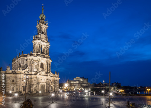 Square with Cathedral of the Holy Trinity (Katholische Hofkirche) in Dresden, Germany © Sergey Kelin