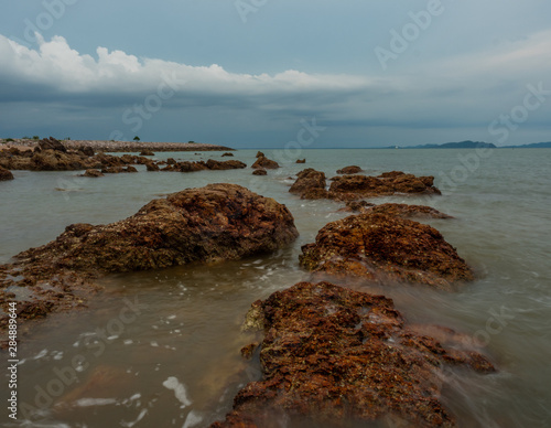 stone at the beach and maybe rain