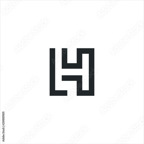 letter L H line outline mon oline vector graphic minimalist