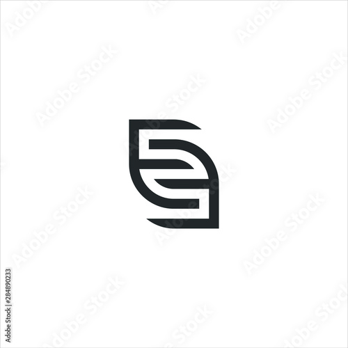 letter EE line outline monoline vector graphic minimalist