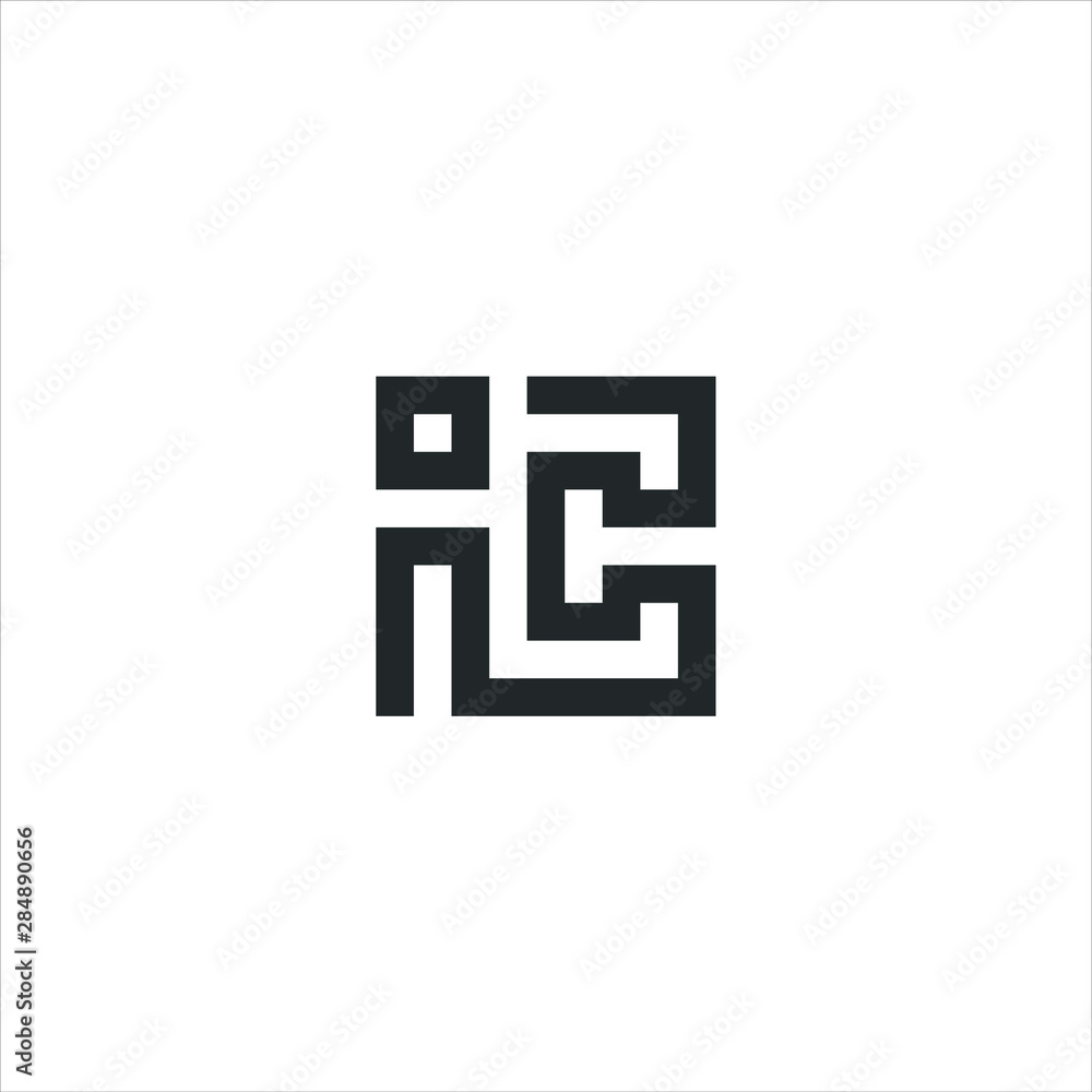 letter I C line outline mono line vector graphic minimalist letter I C line outline mono line vector graphic minimalist