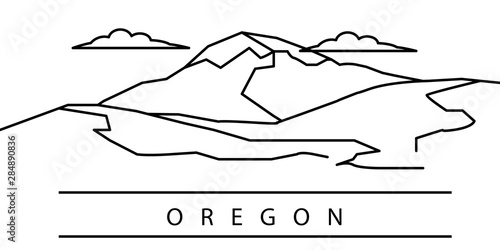Oregon city line icon. Element of USA states illustration icons. Signs, symbols can be used for web, logo, mobile app, UI, UX