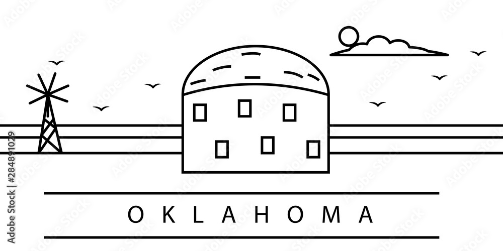 Oklahoma city line icon. Element of USA states illustration icons. Signs, symbols can be used for web, logo, mobile app, UI, UX