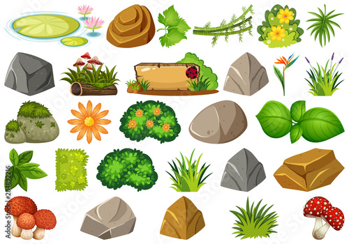 Set of isolated objects theme - gardening
