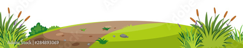 Landscape background with trail on small hill