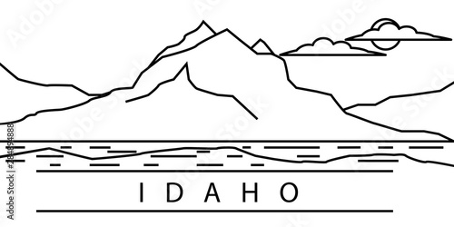 Idaho city line icon. Element of USA states illustration icons. Signs, symbols can be used for web, logo, mobile app, UI, UX