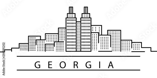 Georgia city line icon. Element of USA states illustration icons. Signs, symbols can be used for web, logo, mobile app, UI, UX