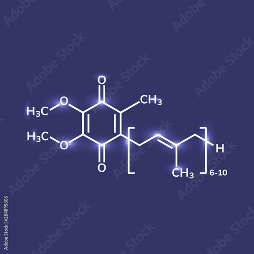 Coenzyme Q10 or ubiquinone chemical formula