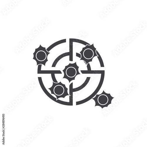 on target dart shooting bullet symbol logo vector