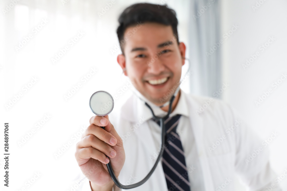 portait of Asian doctor in hospital white background portait of Asian doctor in hospital white background
