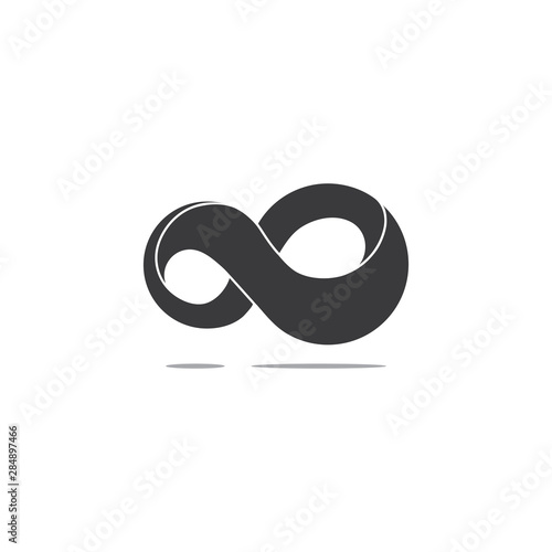 abstract 3d infinity ribbon logo vector