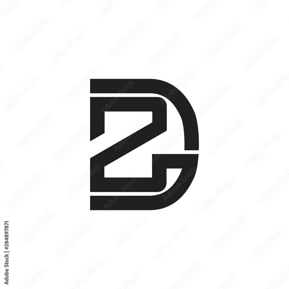letter dz simple geometric linear logo vector letter dz simple geometric linear logo vector