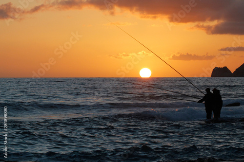 silhouette of alanya city at sunset