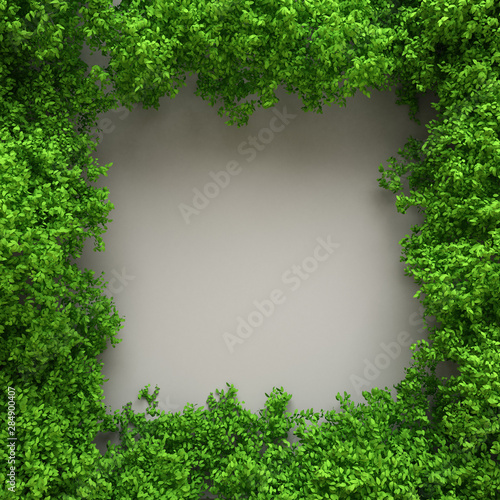 Beautiful summer foliage frame. 3d illustration  3d rendering.