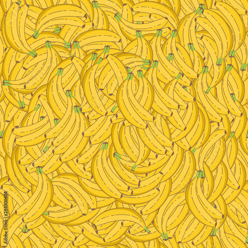 Yellow Fresh Banana Irregular Seamless Pattern. Unique and Trendy irregular seamless pattern background for your unique design.