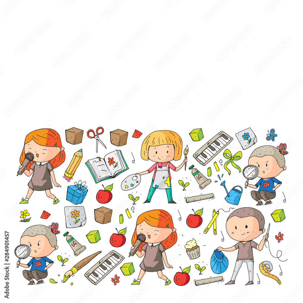 Back to school vector pattern. Education icons for children. Back to school vector pattern. Education icons for children.