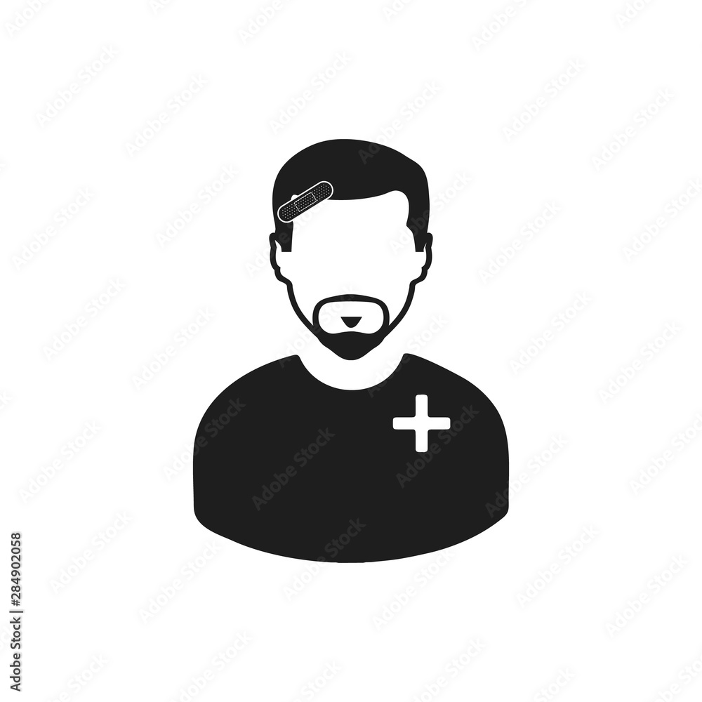 Injured man icon. Flat style vector EPS. Injured man icon. Flat style vector EPS.