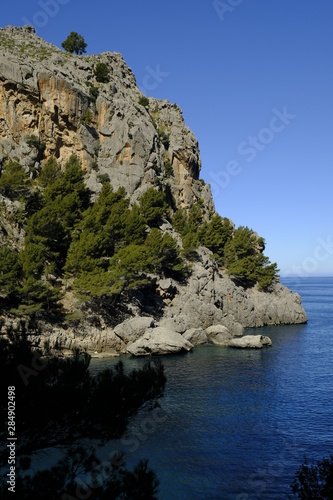 Die Felsenschlucht Torrent de Pareis bei Sa Calobra in der Serra de Tramuntana   Mallorca  Balearen  Spanien
