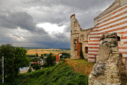 JANOWIEC - POLAND July 11 2019: Ruins of 16th century Kazimierz Dolny Castle defensive fortification Poland photo