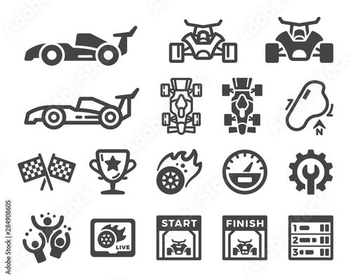 racing and car race icon set,vector and illustration