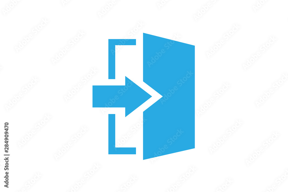 The exit icon. Logout and output, outlet, out symbol. Flat Vector illustration The exit icon. Logout and output, outlet, out symbol. Flat Vector illustration