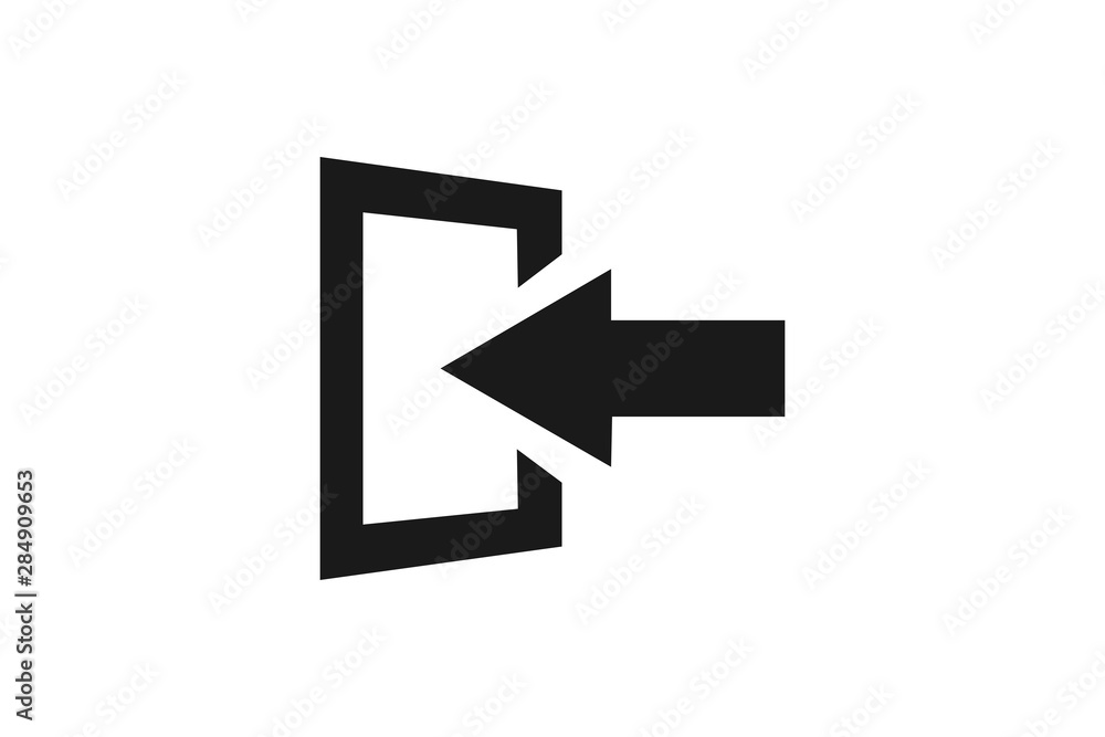 The exit icon. Logout and output, outlet, out symbol. Flat Vector illustration The exit icon. Logout and output, outlet, out symbol. Flat Vector illustration