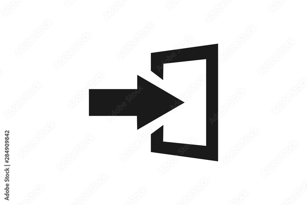The exit icon. Logout and output, outlet, out symbol. Flat Vector illustration The exit icon. Logout and output, outlet, out symbol. Flat Vector illustration