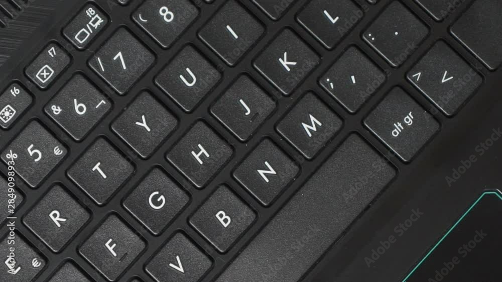 Close-Up Of Black Computer Keyboard With Rotational Close-Up Of Black Computer Keyboard With Rotational