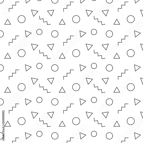 Geometric pattern seamless . texture, background vector. Form a triangle, a line, a circle.