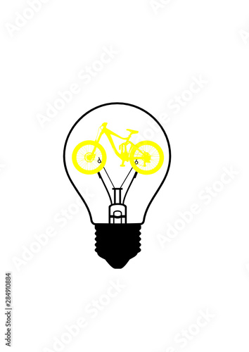 Glühbirne Fahrrad MTB Downhill Logo Grafik Vektor