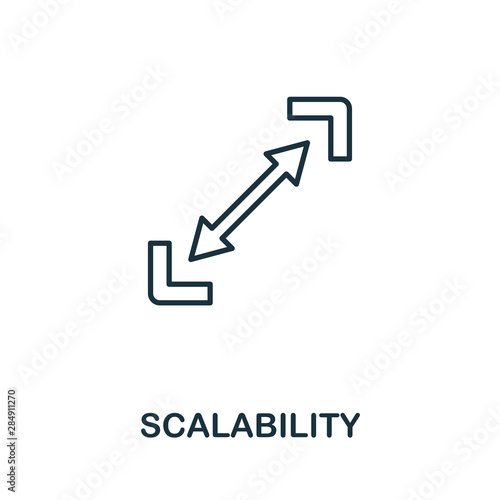 Scalability outline icon. Thin style design from startup icons collection. Creativescalability icon for web design, apps, software, print usage