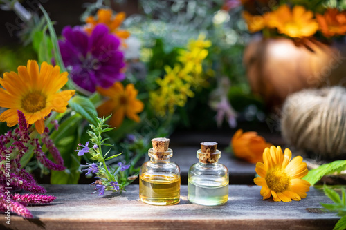 Essential oils with hyssop  calendula and other herbs