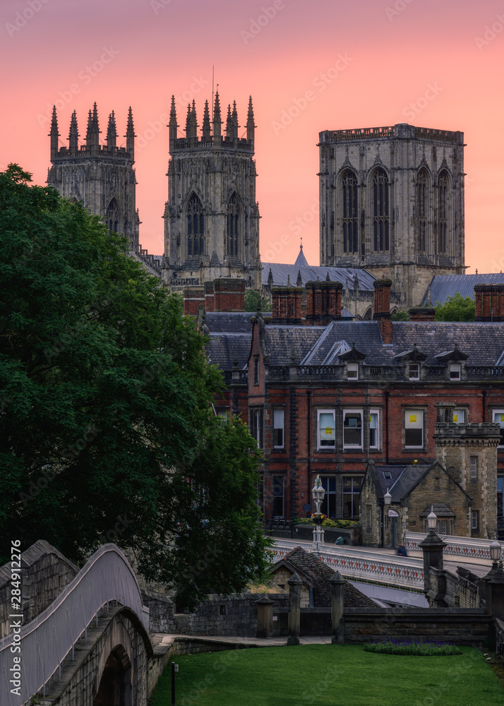 York Minster Cathedral at sunrise, York, England, UK