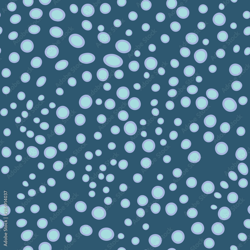 Blue circles inscribed in each other. Randomly scattered dots seamless pattern. Perfect design for wrapping paper, fashionable fabric, wallpaper. Blue circles inscribed in each other. Randomly scattered dots seamless pattern. Perfect design for wrapping paper, fashionable fabric, wallpaper.