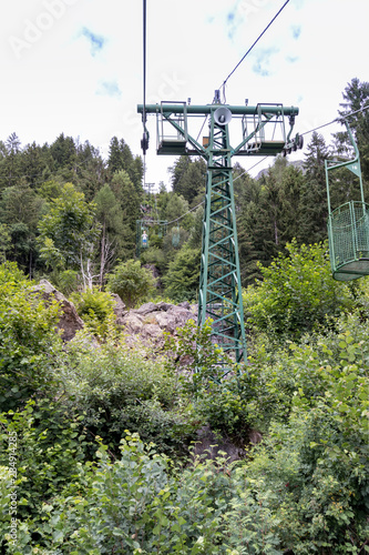 Historische Korbbahn Leiteralm, mit Stütze, Südtirol, Alpen photo