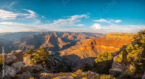 Panoramic at Sunset at the Powell Point of the Grand Canyon. Arizona